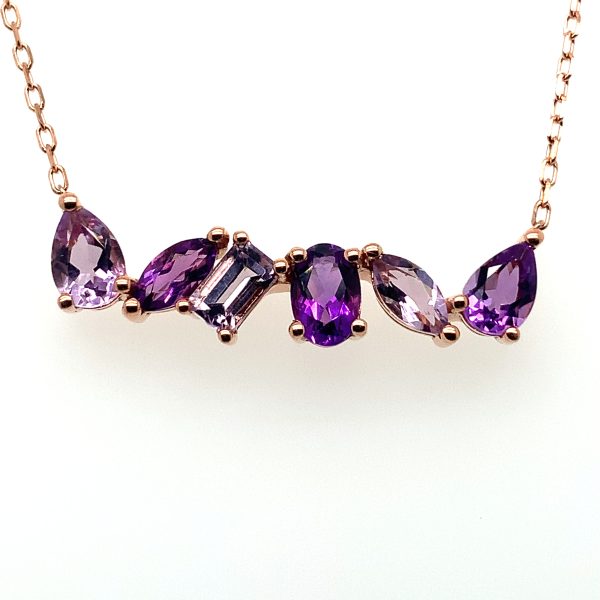 Rose Gold Amethyst, Garnet & Diamond Necklace – Burnell's Fine Jewelry